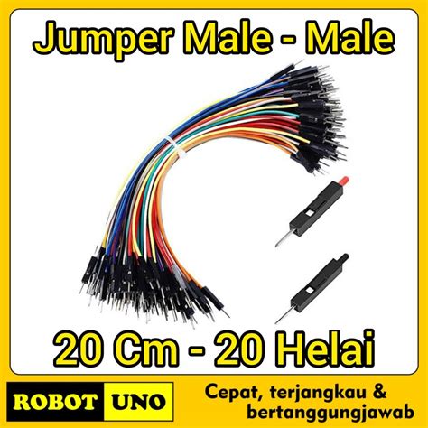 Jual Kabel Jumper Dupont Male Male 20Cm Isi 20 Helai Kabel Jumper