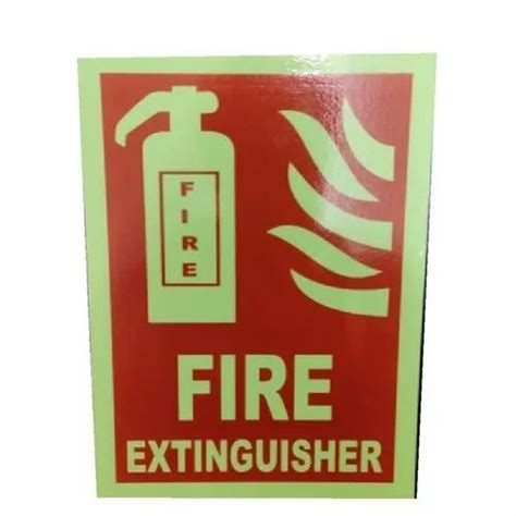 Acrylic Rectangle Fire Extinguisher Night Glow Sign Board For Office Hospital Dimension