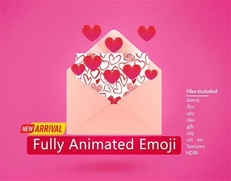 3D model Love Letter Emoji new Animated VR / AR / low-poly | CGTrader