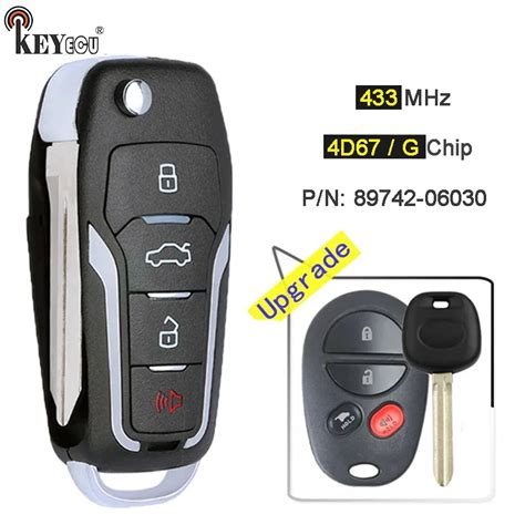 Keyecu Mhz G D Chip Upgraded Flip Button Remote Key Fob Toy