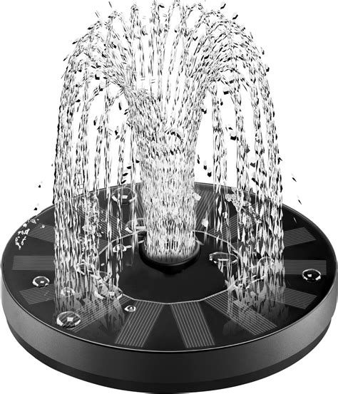 Szmp Solar Fountain Bird Bath Fountains 2023 Upgraded Glass Panel