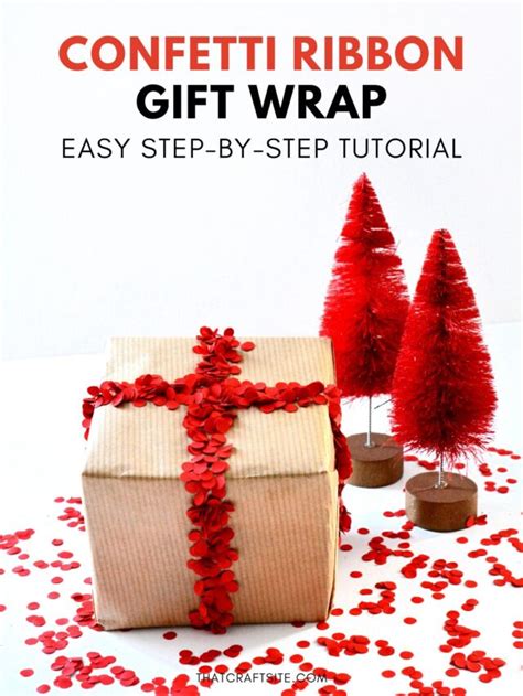 Easy DIY Christmas Confetti Ribbon Gift Wrapping Idea