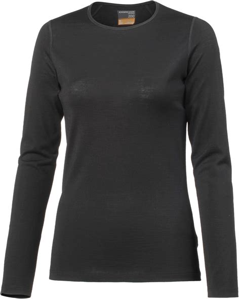 Icebreaker Womens Merino 200 Oasis Long Sleeve Crewe Thermal Top Au