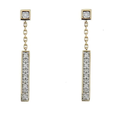 Boucles D Oreilles Pendantes Ors Diamant Ref