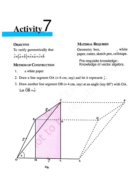 Activity 7 XII Maths Activity OBJECTIVE MATERIAL ReQUIRED To Verify