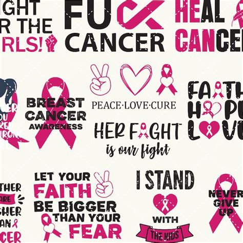 Strength Hope And Faith Breast Cancer Svg Etsy