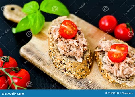 Tuna Fish Bruschetta Stock Image Image Of Bruschetta 114679191