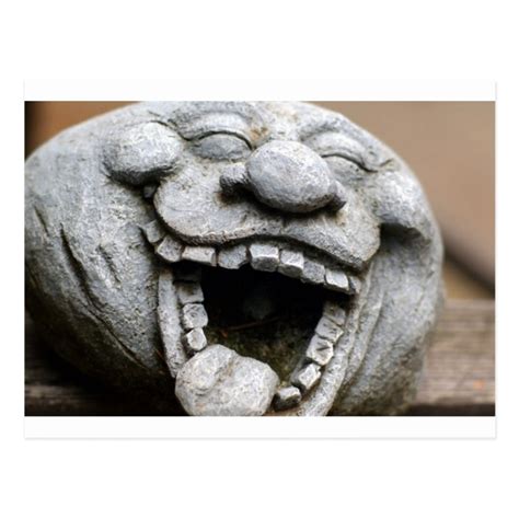 laughing garden gnome of cement postcard | Zazzle.com