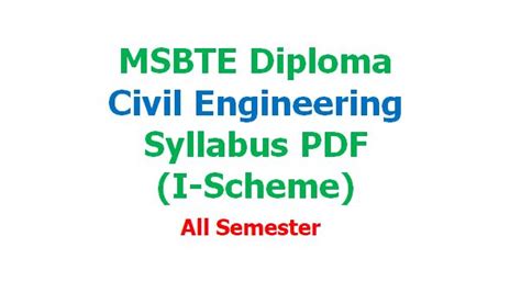 MSBTE Civil Engineering Syllabus I Scheme TruExams