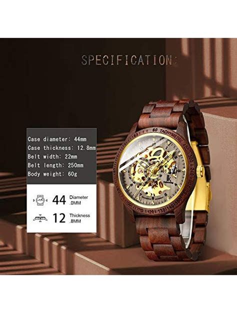 Buy Ik Colouring Men S Watches Luxury Mechanical Wooden Case Skeleton