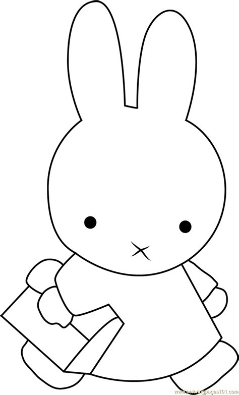 Cute Miffy Coloring Page for Kids - Free Miffy Printable Coloring Pages ...