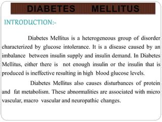 Diabetes mellitus ppt | PPT