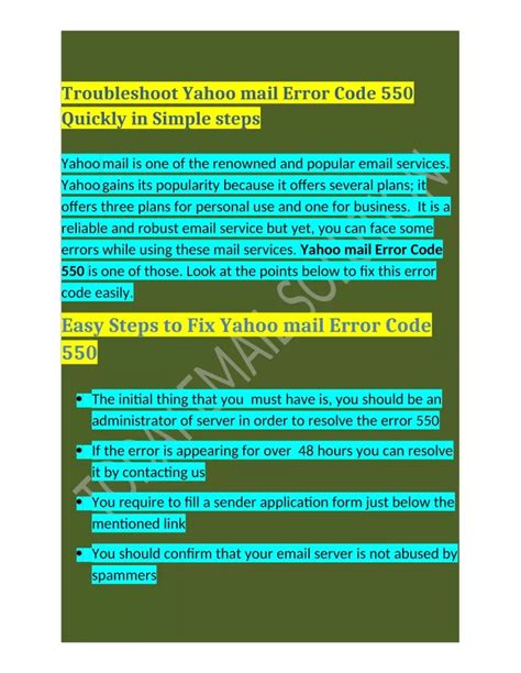 Ppt Call 1 800 316 3088 How To Fix Troubleshoot Yahoo Mail Error Code