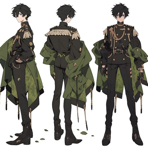 Premium AI Image | Character Anime Concept Male Tall Military Uniform ...