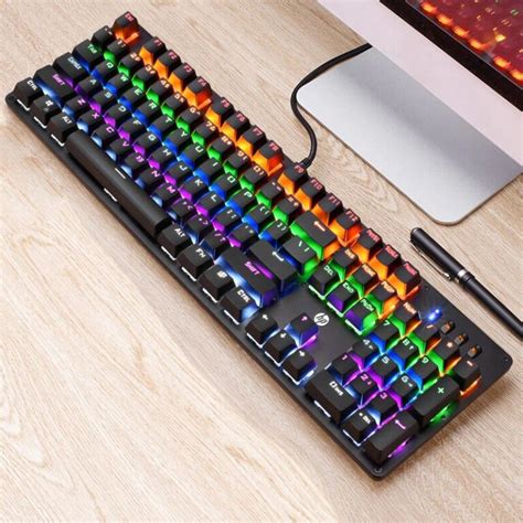 Teclado Gamer Hp Gk Mec Nico Retroiluminado Black Jasaltec