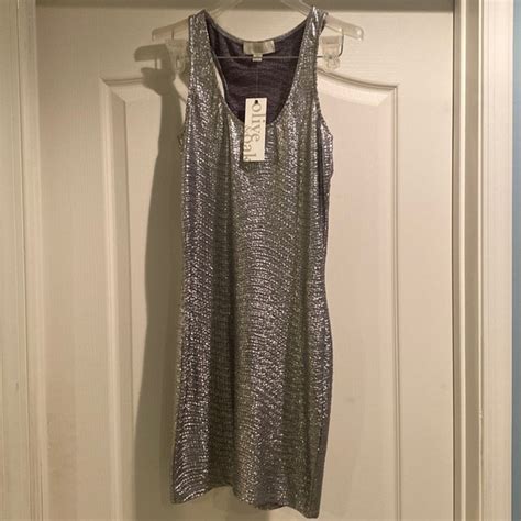 Olive And Oak Dresses Metallic Silver Dress Poshmark