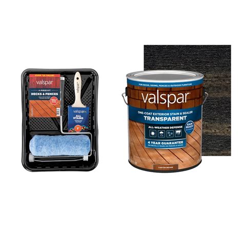 Shop Valspar Semi-Transparent Darkest Night Exterior Stain Project Kit ...