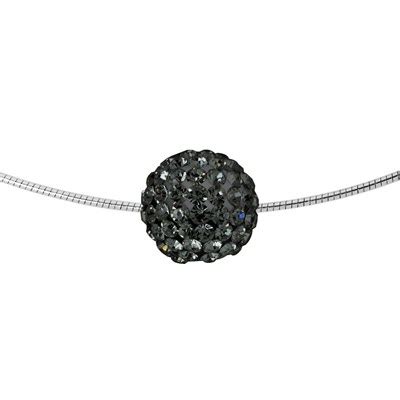 Collier Cristal Noir Argent Evidence Of Love Par Stella Maty