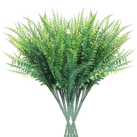 Faux Boston Fern Plants Artificial Shrubs Greenery Outdoor Anti Uv