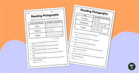 Reading Pictographs Worksheets Teach Starter