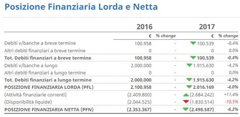 Posizione Finanziaria Netta Cloud Finance