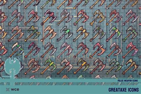 Greataxe Icons D Pixel Melee Combat Weapons And Rpg Weapon Bundle