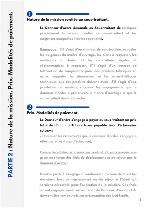 Contrat de sous traitance document et modèle à télécharger