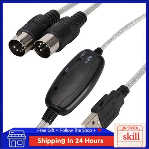 Skl Usb To Midi Interface Cable In Out Converter Pc Keyboard Shopee