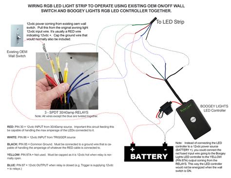 How To Wire RGB LED Strip To An Existing OnOff Wall Switch Boogey Lights