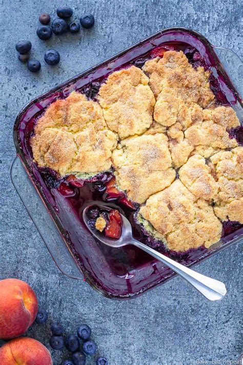 Blueberry Peach Cobbler Bake Eat Repeat