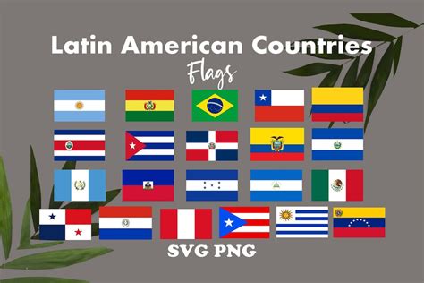 21 Latin American Countries Flags Clipart-south America, Central ...