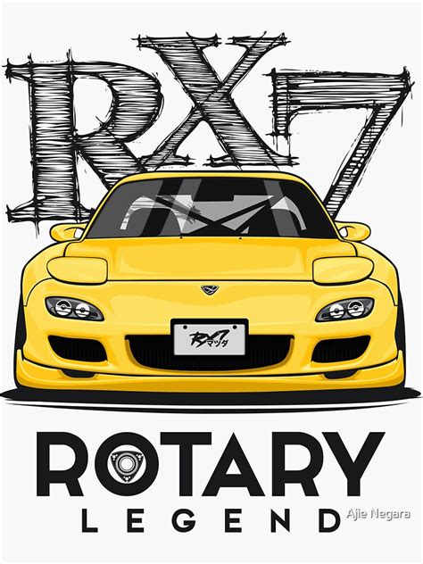 Mazda Rx 7 Car Drawing Vector Sticker By Ajienegara Redbubble