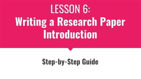 LESSON 6 Writing The Research Background Pptx