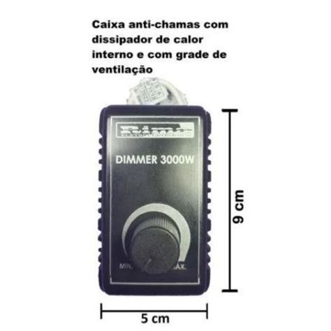 Controlador Dimmer Rotativo 3000w Bivolt