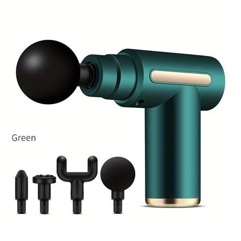 Mini Massage Gun Fascia Gun Deep Tissue Massage Gun Usb Recharge 4 Massage Heads Travel Home