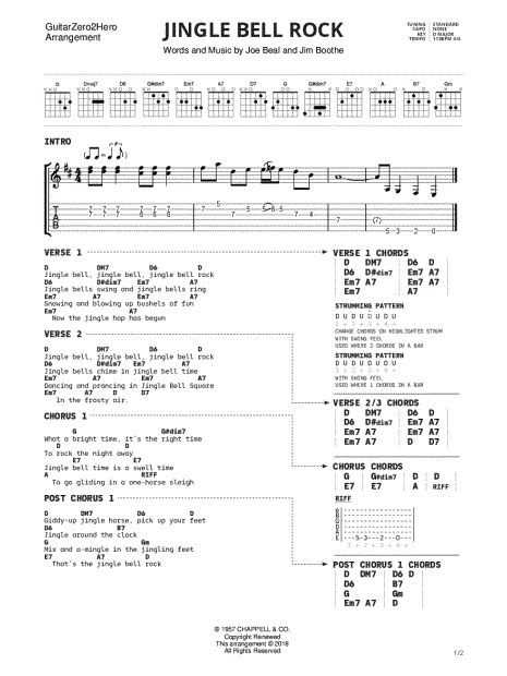 Guitarzero2hero Jingle Bell Rock Guitar Tab In D Major Download