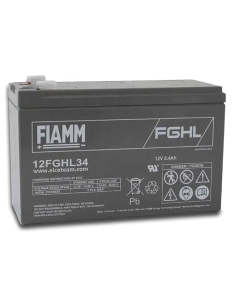 Batería hermética plomo ácido Fiamm 12V 8 4Ah Long Life para SAI