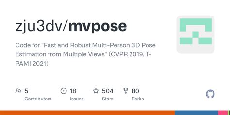 Github Zju Dv Mvpose Code For Fast And Robust Multi Person D Pose