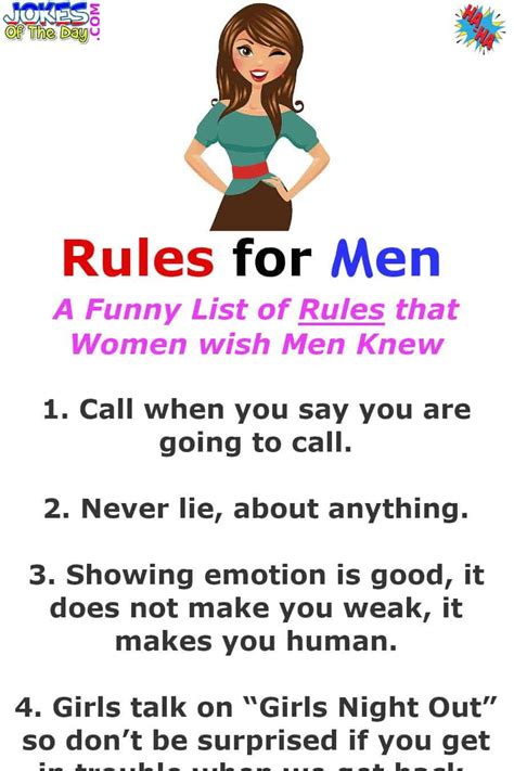 Rules For Men A Funny List Of Rules That Women Wish Men Knew Jokes