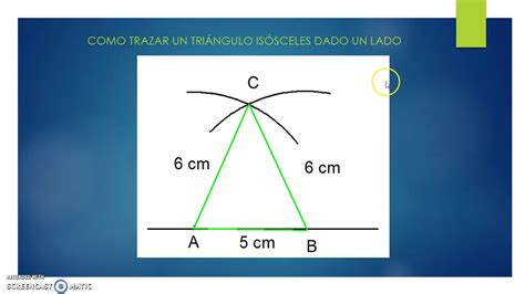 Como Trazar Un Triangulo Isósceles Con Regla Y Compás Youtube