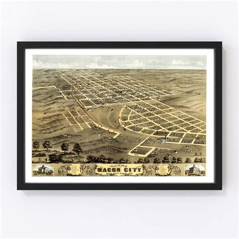 Vintage Map of Macon City, Missouri 1869 by Ted's Vintage Art