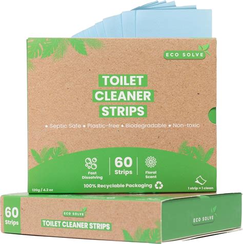 Eco Solve Toilet Bowl Cleaner Strips 60 Count Eco Friendly Non Toxic Septic Safe