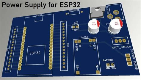 Power Supply for ESP32 with Boost Converter & Battery Charger