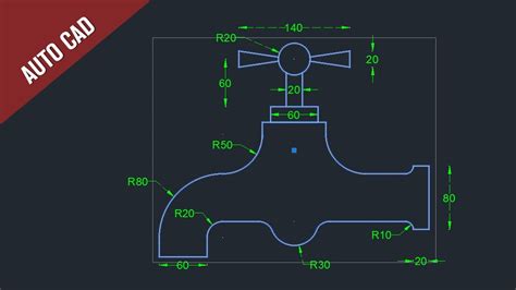 Water Tap Practice Drawing In Auto Cad Youtube