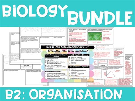 Aqa Gcse Biology Revision B2 Organisation Teaching Resources