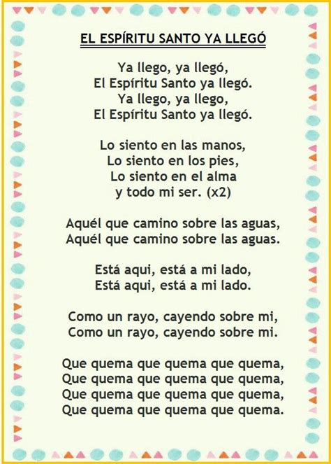 A Poem Written In Spanish With The Words El Espirito Sanito Y La Leg