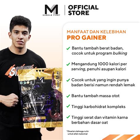 [BUNDLE 1 BULAN] MUSCLE FIRST Pro Gainer 12lbs/5400gr - Mass Gainer ...