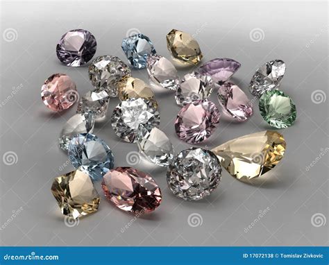 Coleção Colorida Dos Diamantes Ilustração Stock Ilustração De Diamantes Rico 17072138