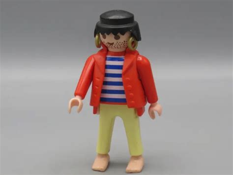 PLAYMOBIL HOMME Veste Rouge Et Boucles D Oreille Geobra 1989 EUR 5