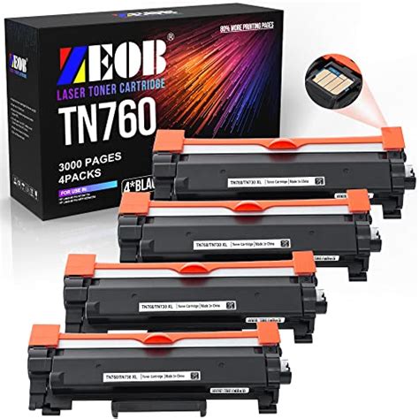 ZEOB TN760 Toner Cartridge Replacement With Chip For Brother TN 730 TN